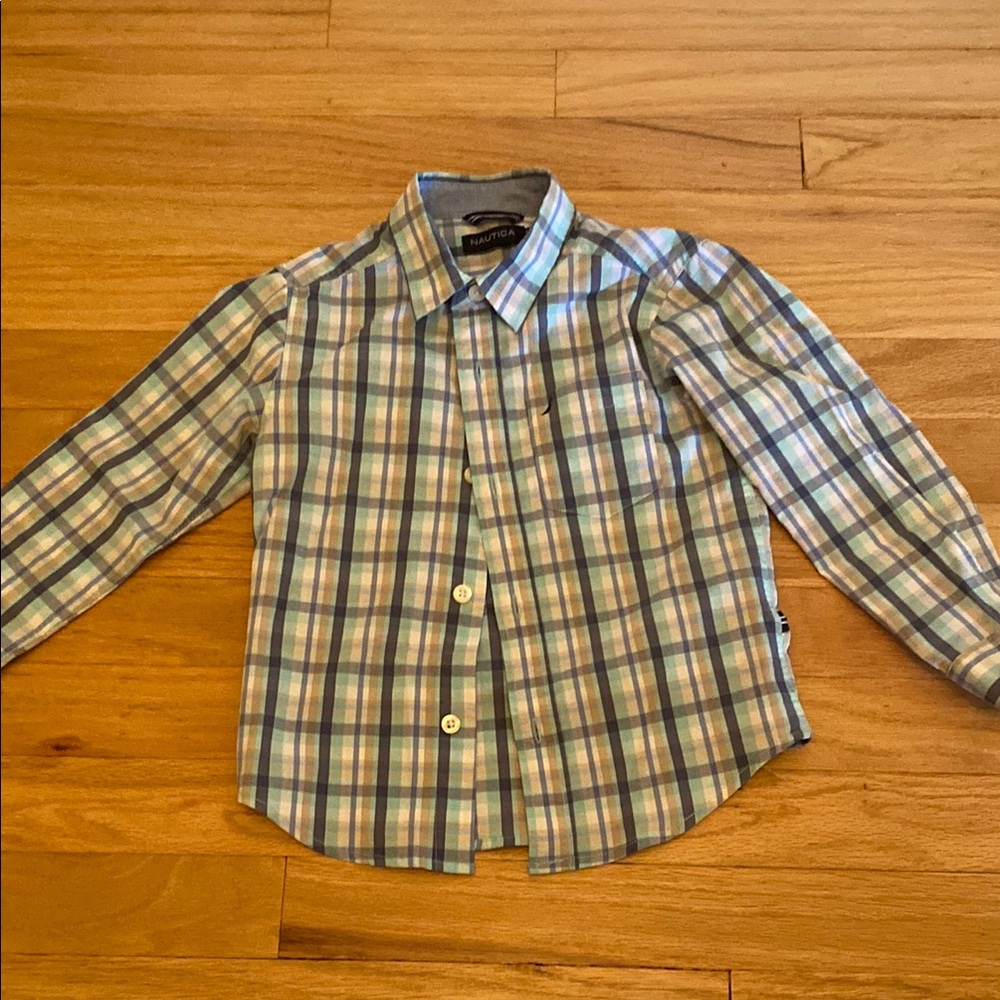 Plaid Kids Shirt - Blue and Green